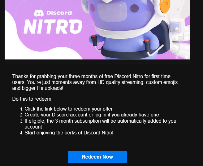 3 months free discord nitro steam