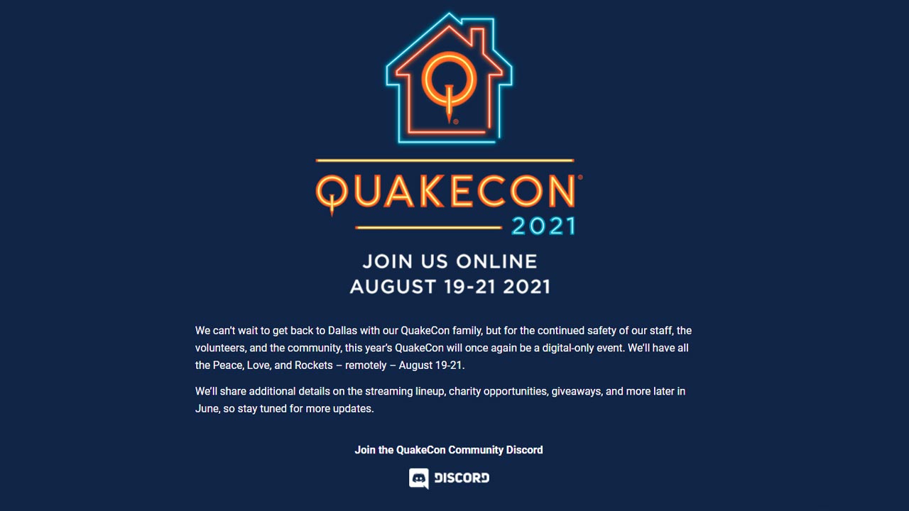 QuakeCon 2021 จะมีขึ้นในวันที่ 19-21 สิงหาคม 2021