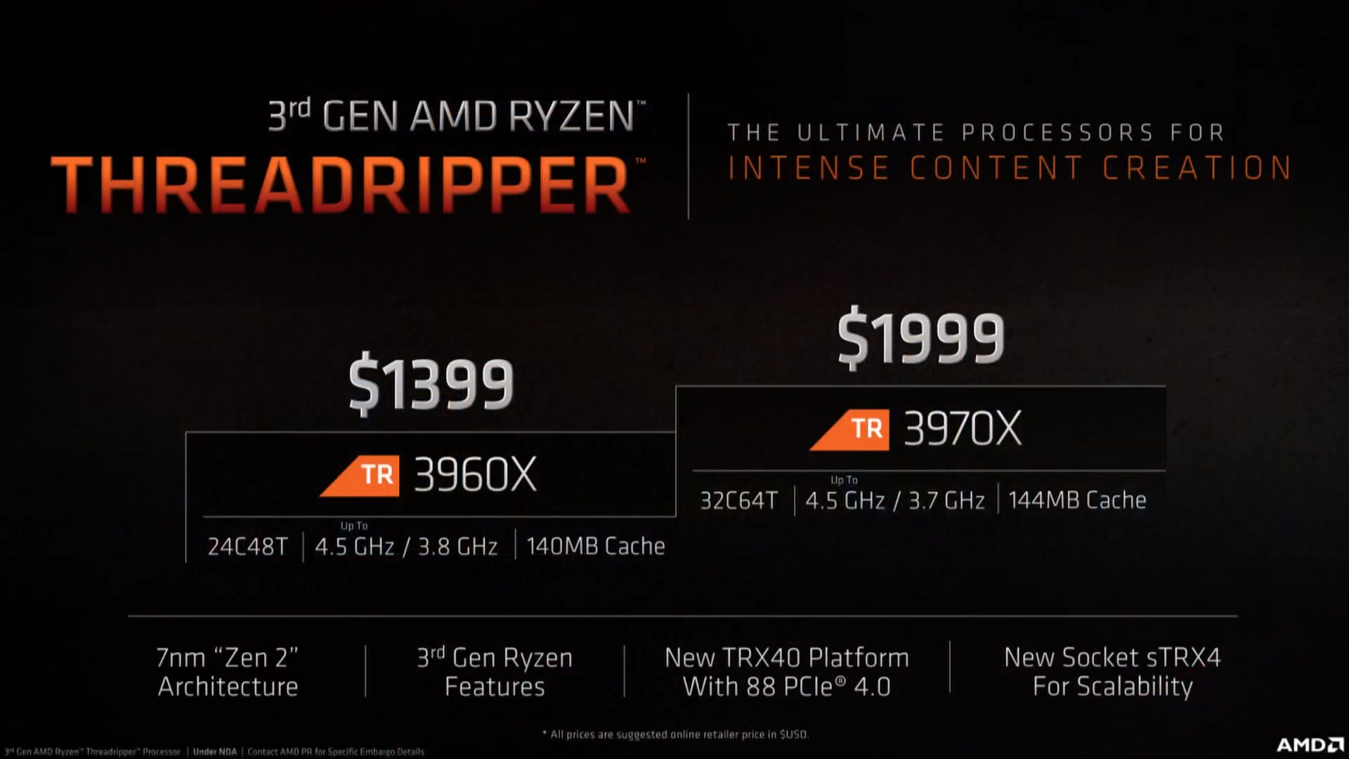 硬體新聞amd Ryzen 9 3950x Threadripper 3970x 3960x高階處理器11 25上市 官方建議水冷散熱 3970x 1999 3960x 1399 Hedt J的謎之無聊日常orz 隨意窩xuite日誌