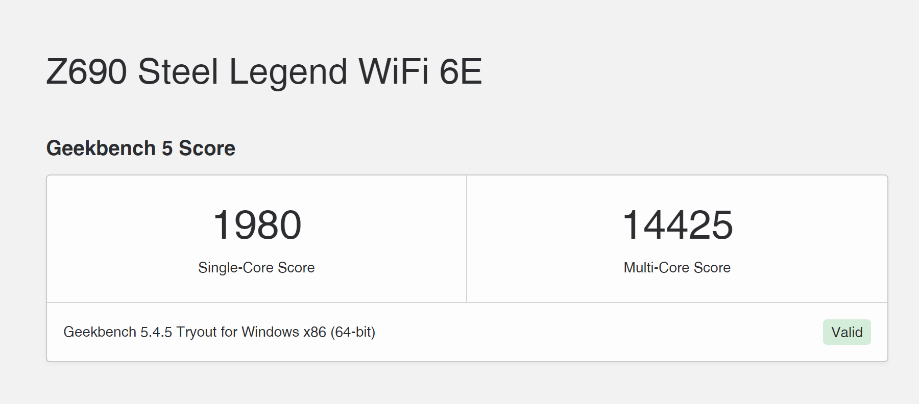 Core i5-13600K Geekbench 5 Score