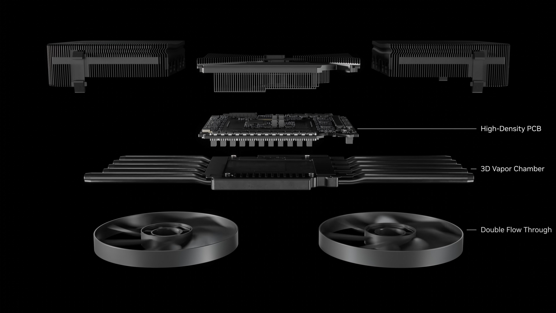 Illustration of NVIDIA RTX 50 graphics card highlighting resolved connector burning issues.