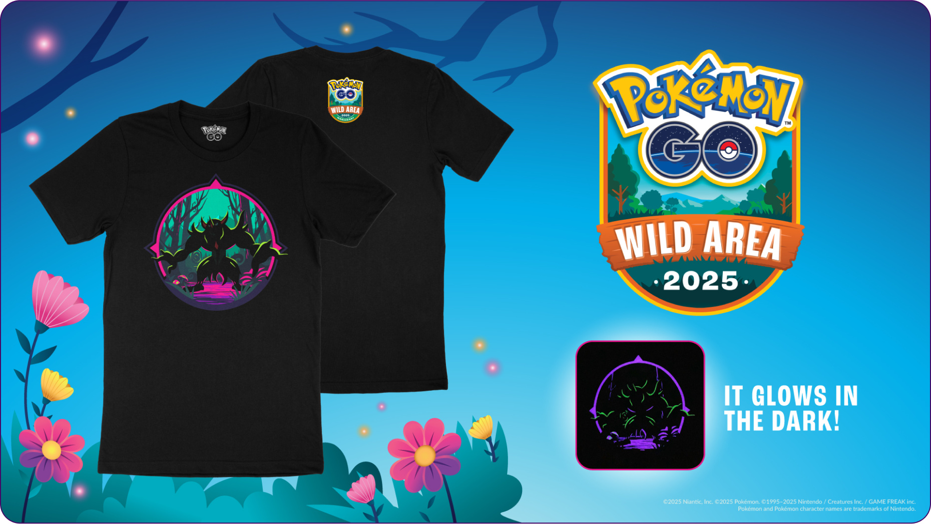 Pokemon GO Wild Area 曠野地帶 2025 夜光 T-Shirt