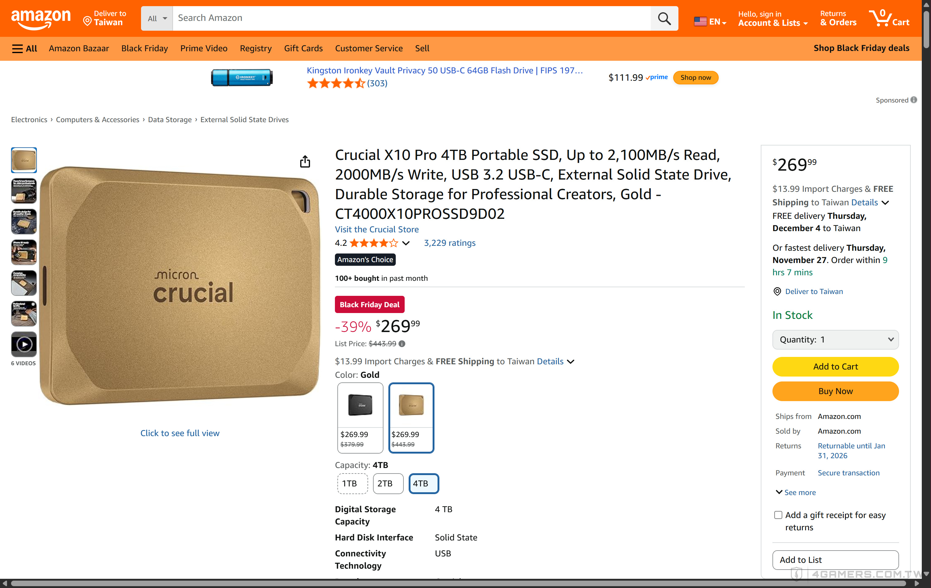 Micron Crucial X10 Pro Amazon Black Friday
