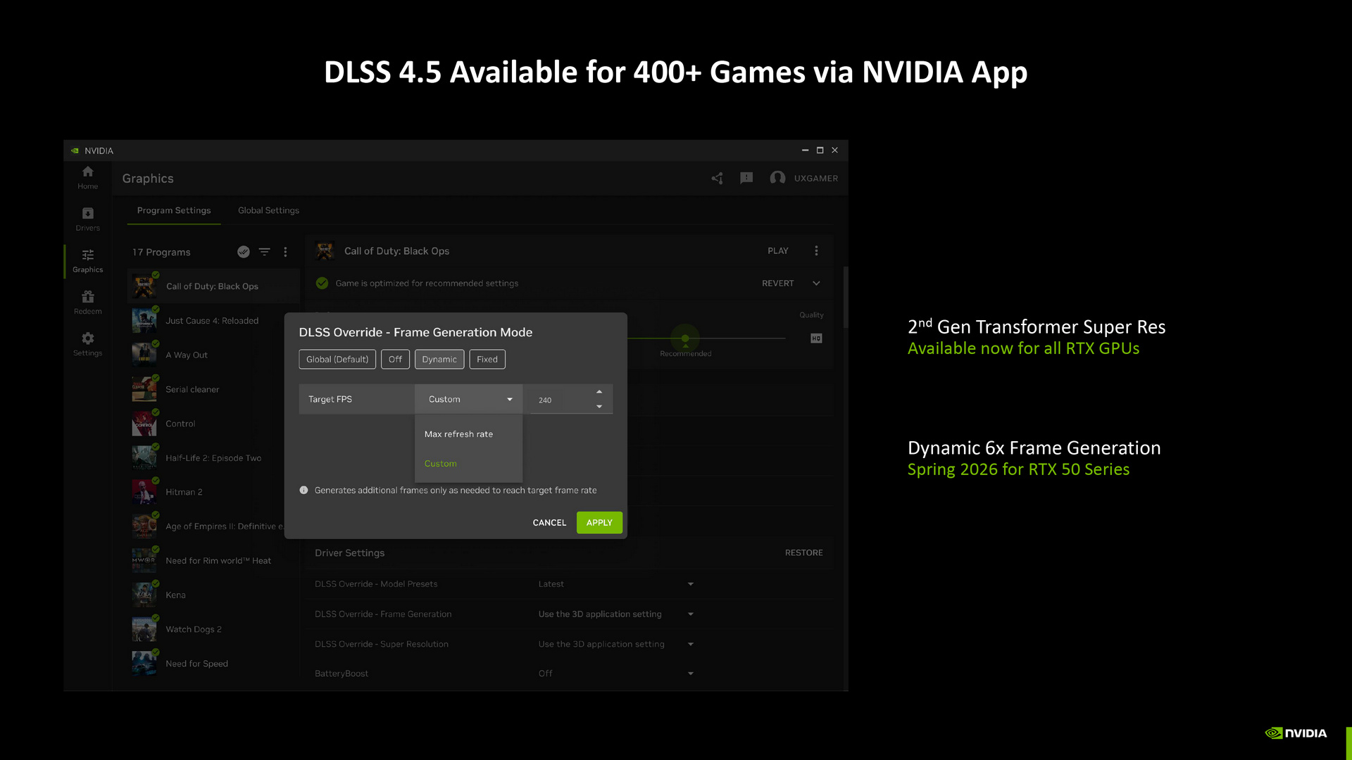 NVIDIA DLSS 4.5