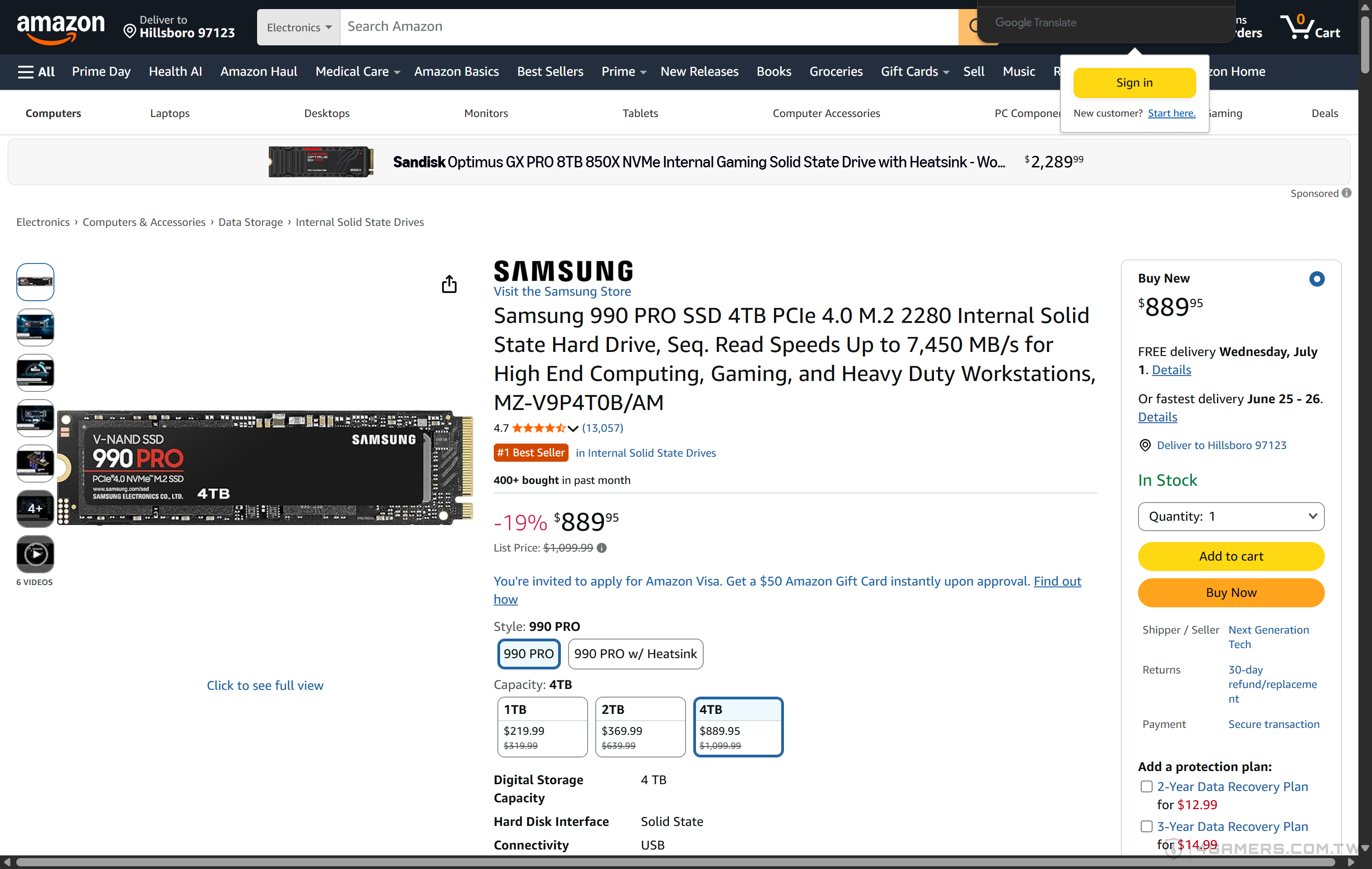 Samsung 990 PRO PCIe 4.0 SSD