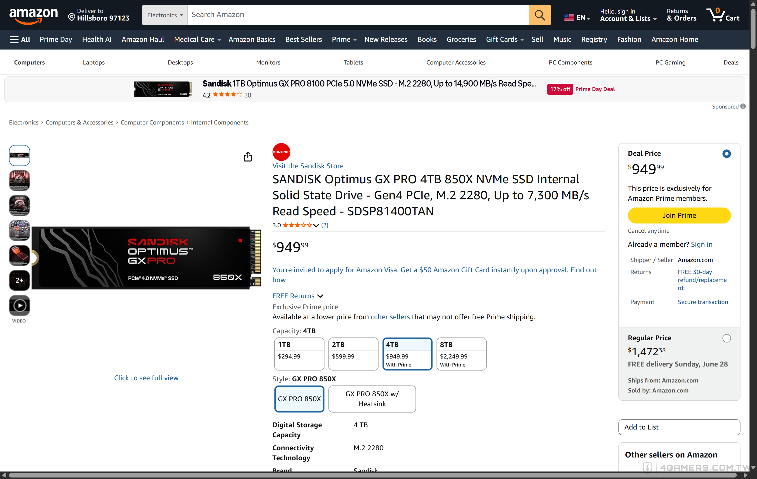 SANDISK Optimus GX PRO&nbsp;850X PCIe 4.0 SSD