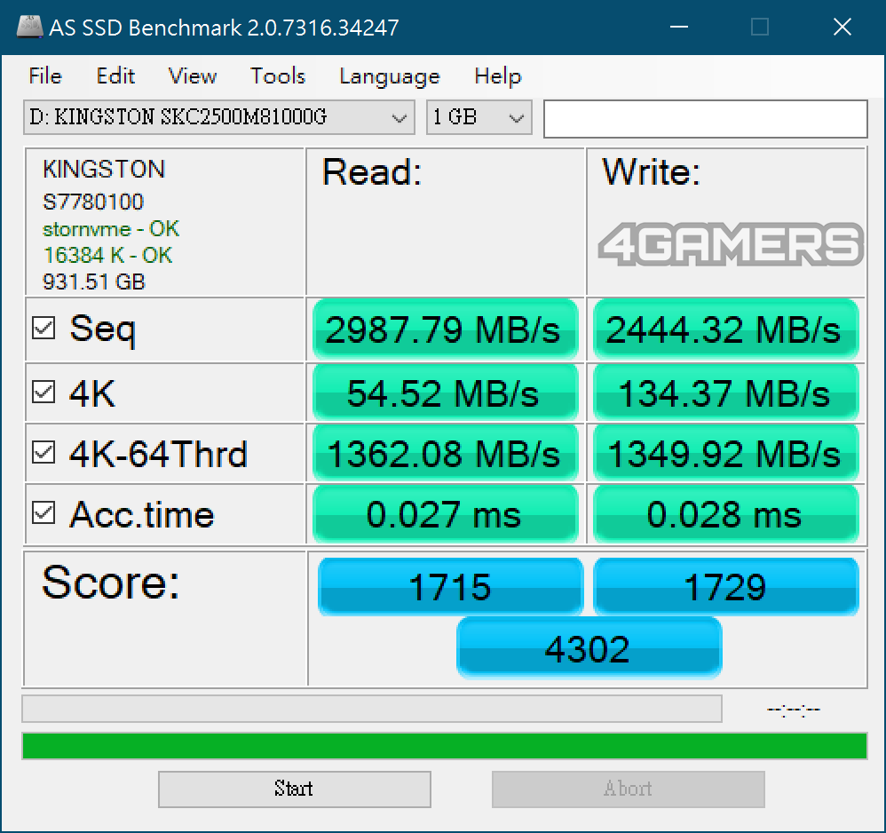 Kingston 金士頓 KC2500 NVMe PCIe SSD