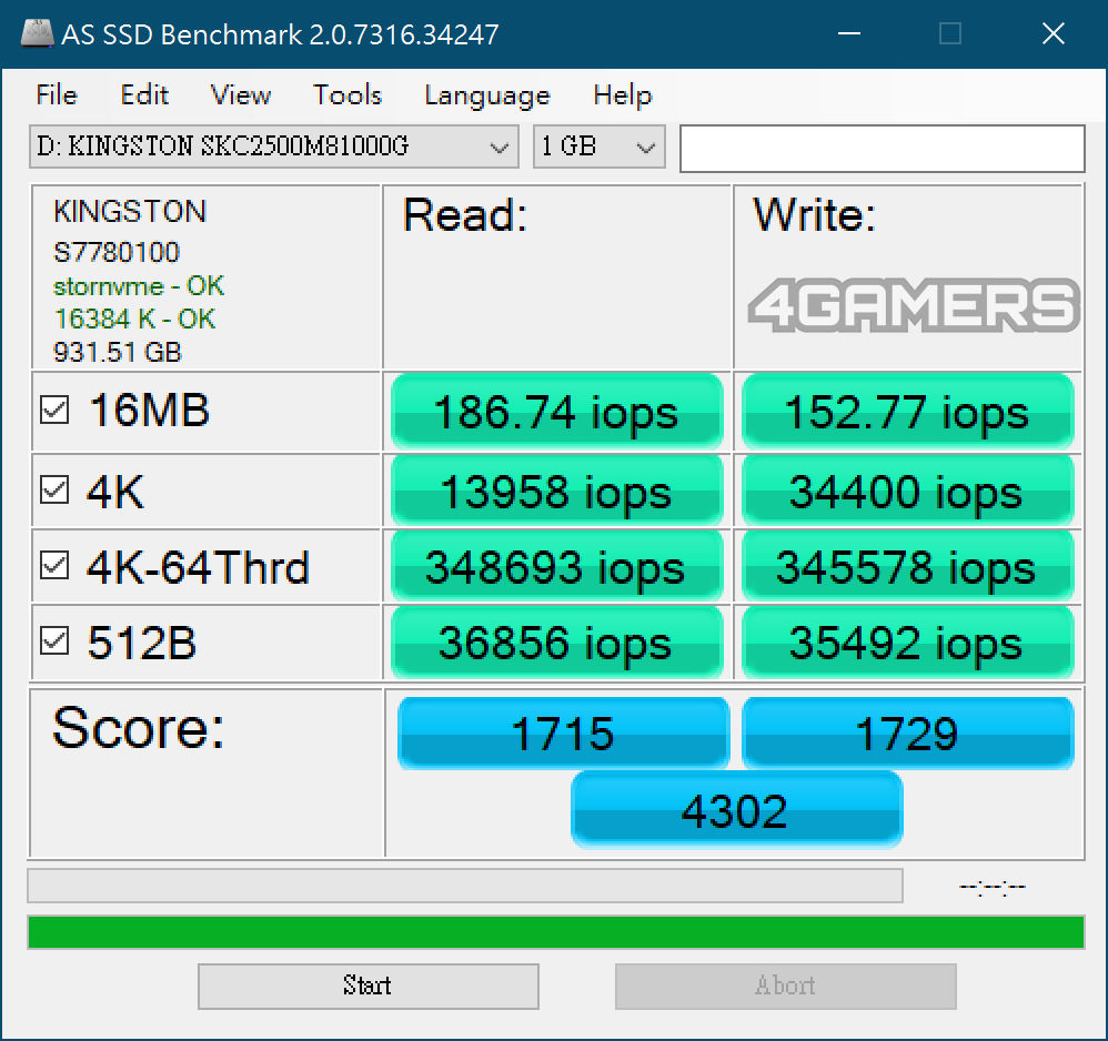 金士頓KC2500 NVMe PCIe SSD實測：擁有高速寫入的系統／遊戲碟優質選擇
