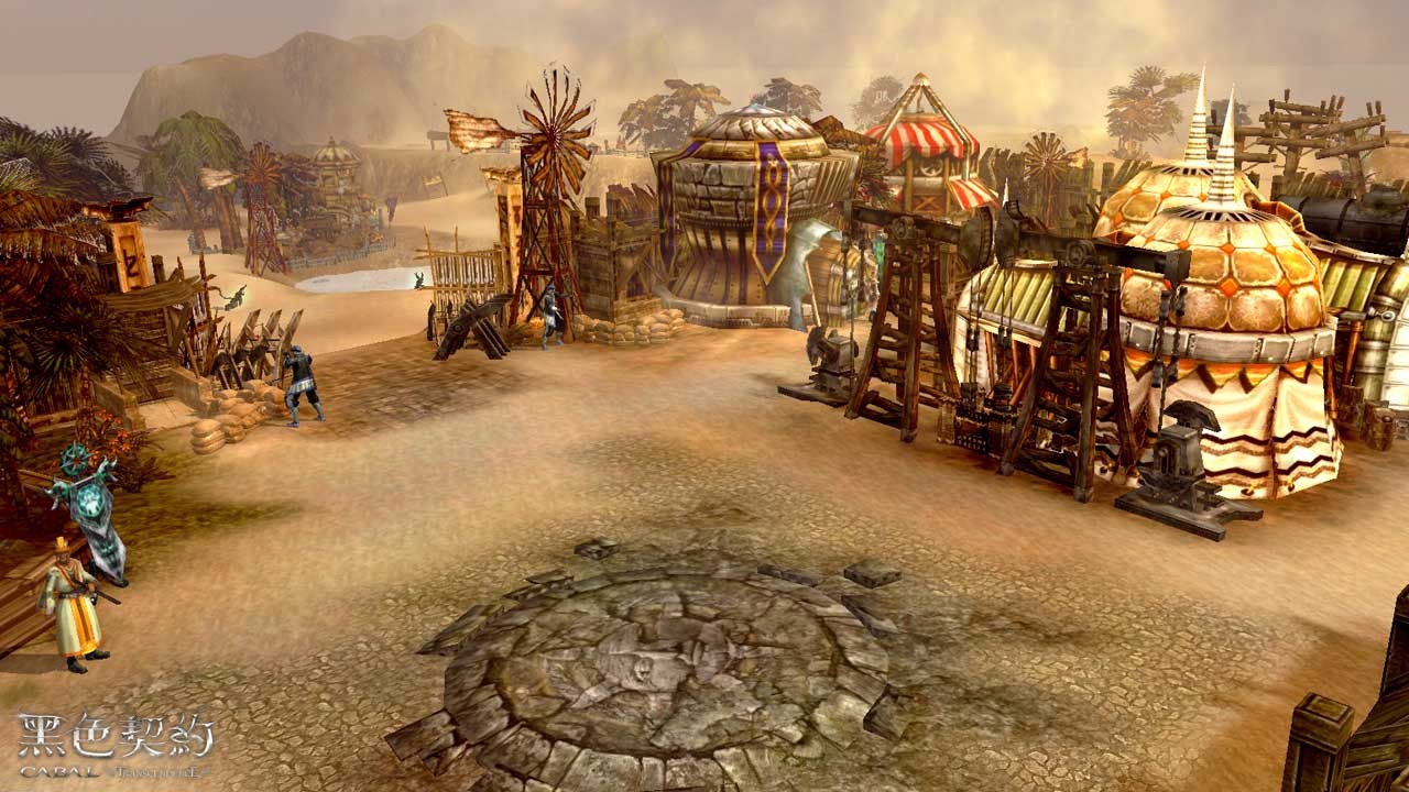 圖片4：玩家最初的三個出生地之一──黃沙滾滾、氣候炎熱的「呼嘯沙漠」。