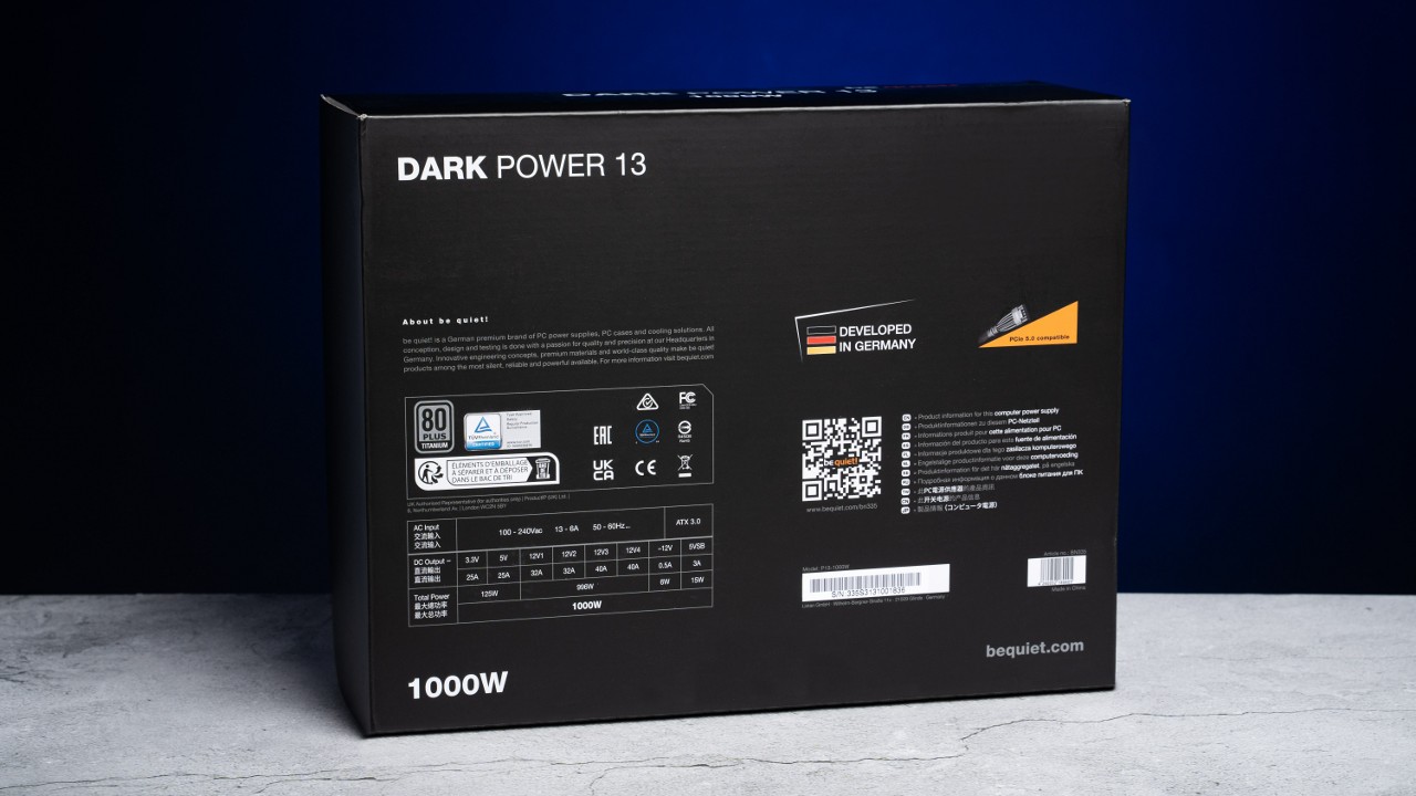 靜冷輸出大功率，be quiet!Dark Power 13 1000W 80PLUS鈦金牌全模組化