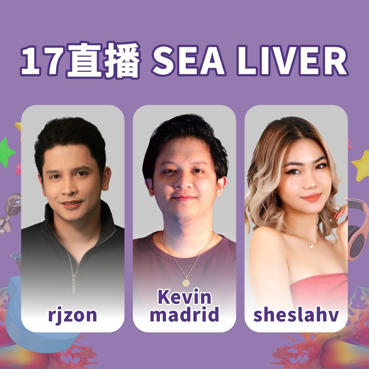 圖說-三位菲律賓人氣代表LIVER首度訪台獻唱。（17LIVE提供）