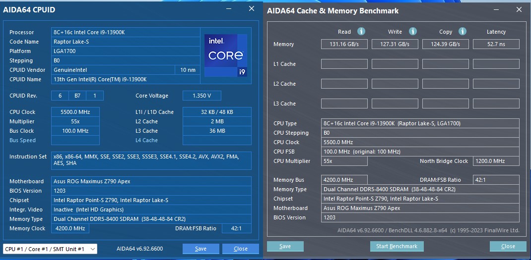 超頻 8400 MHz，電壓 1.55V，CL值38