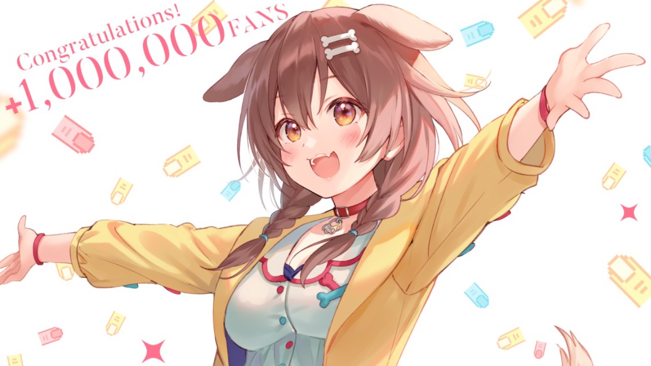 hololive「戌神沁音」獲百萬訂閱，帶起手指迷因的麵包狗👆👆🐶 | 4Gamers