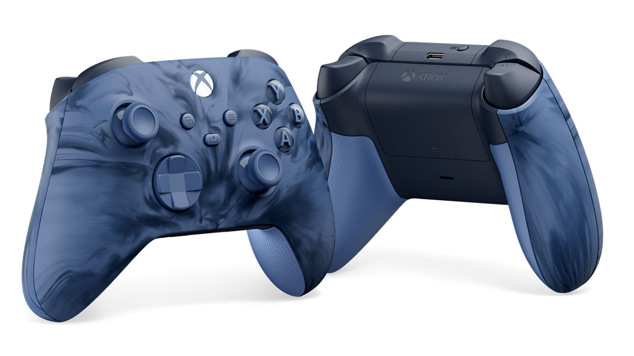 Introducing the Microsoft “Stormcloud Vapor” Xbox Wireless Controller – A Dark Blue Swirl of Innovation