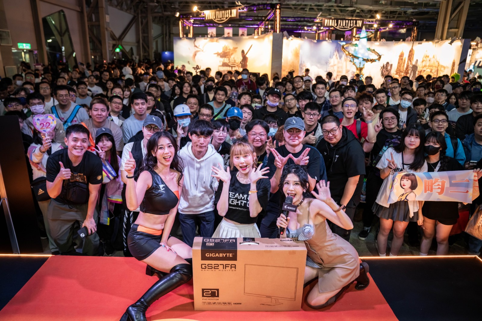 玩家自開展第一天即蜂擁而至，技嘉AORUS 戰鷹領域攤位成為 WirForce 現場最熱區域之一。（技嘉科技提供）