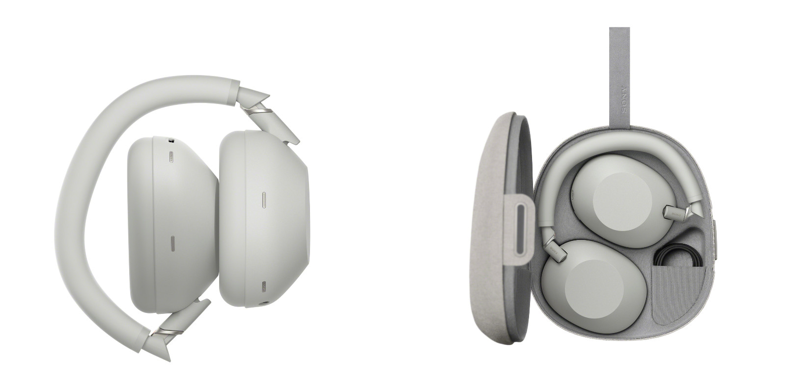 圖7) Sony WH-1000XM6 造型簡約流線,耳機採用可收折結構搭配無段式滑桿,加上新增磁吸扣合設計的輕巧收納盒,整體更添細緻設計質感。