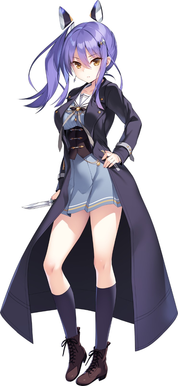 宇賀島ユカリ_アウター黒_ナイフ