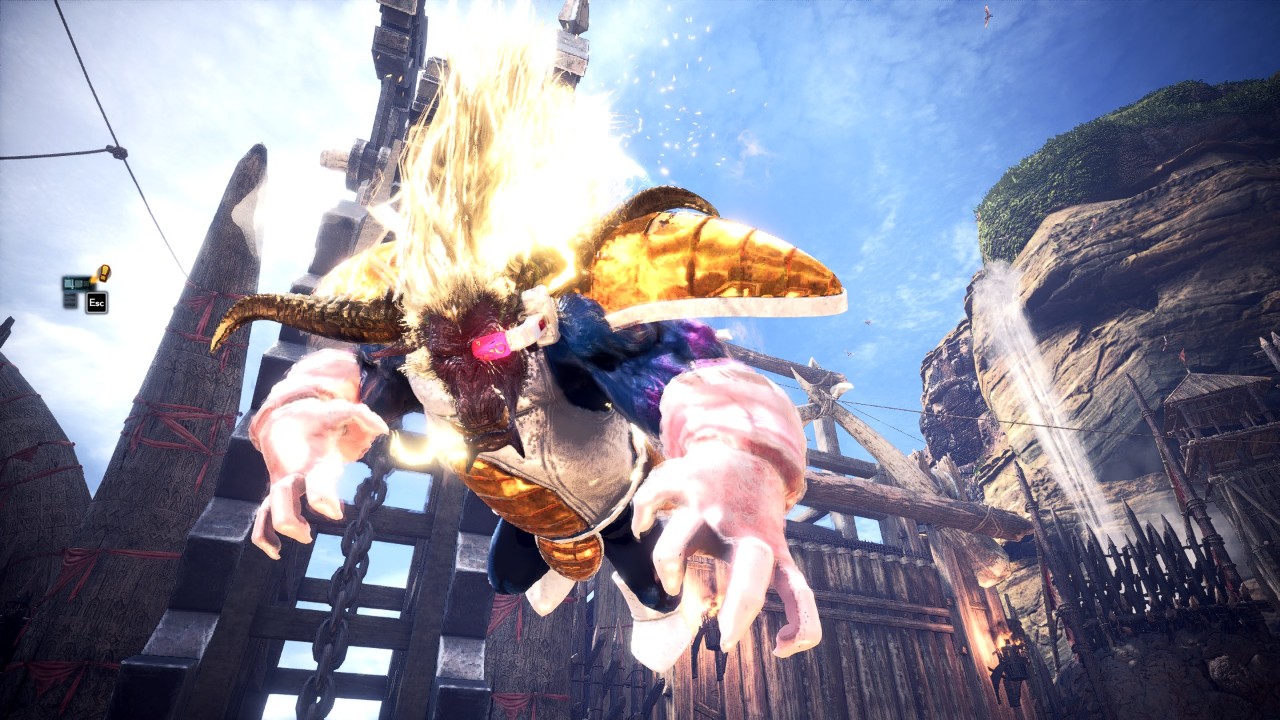 The Most Explosive Mod Of Monster Hunter World Appeared Dragon Ball Vejida Golden Lion 4gamers World Today News