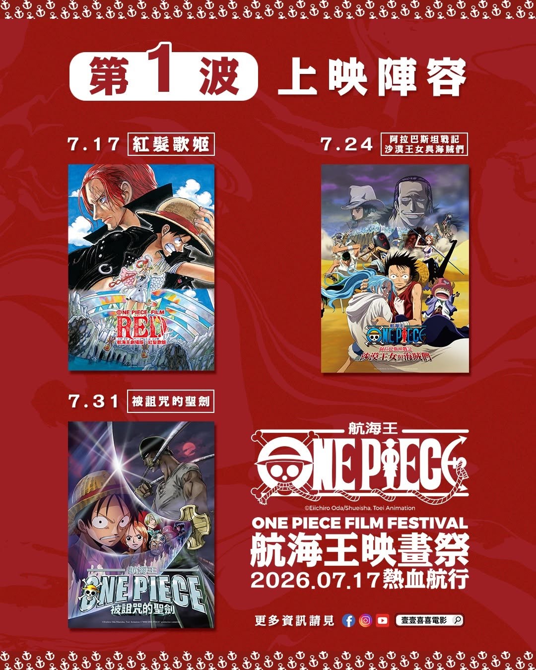 航海王映畫祭第一波上映片單