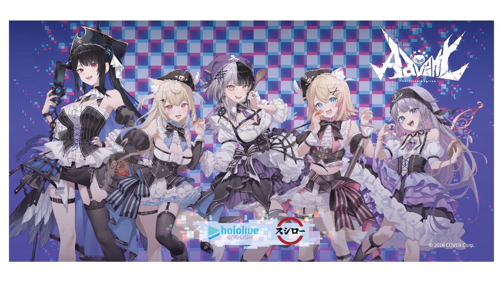 7月14日起內用單筆消費滿600元可以500元加購「hololive English -Advent- 大桌墊滑鼠墊」一個,滿1200元可以1,000元加購2個,一次最多可加購3個。全台限量3萬個售完為止。