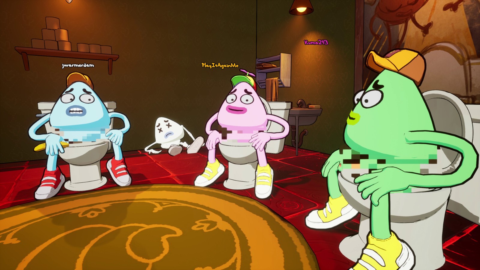 Steam推出《We Gotta Go》免費試玩 四人合作奔向廁所避難