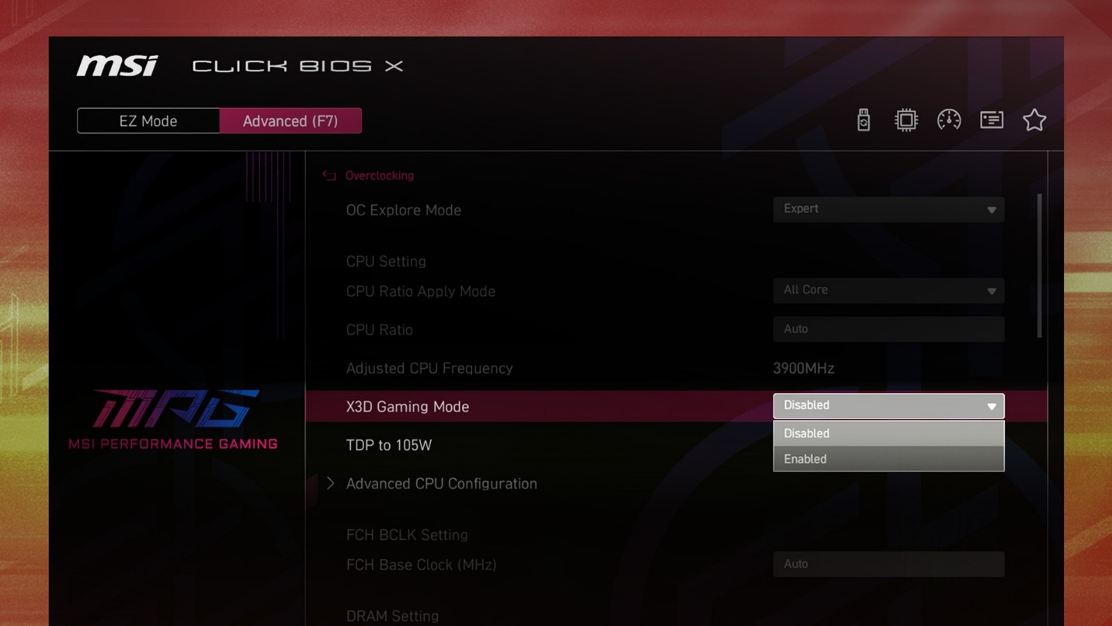MSI Click BIOS X 啟用 X3D 遊戲模式即可增強效能