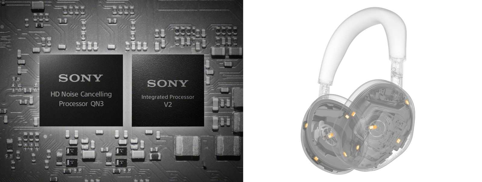 圖2) Sony 全新WH-1000XM6配備全新高解析降噪處理器QN3和整合處理器V2,搭配12組麥克風全面提升沉浸式聆聽體驗。