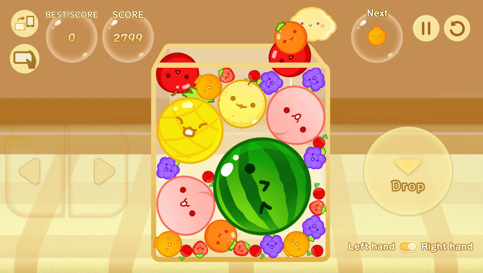 《西瓜遊戲》即日起正式推出Android版本，讓更多喜愛西瓜遊戲的玩家能在各個平台同享組合水果的樂趣（圖為Android遊戲介面）