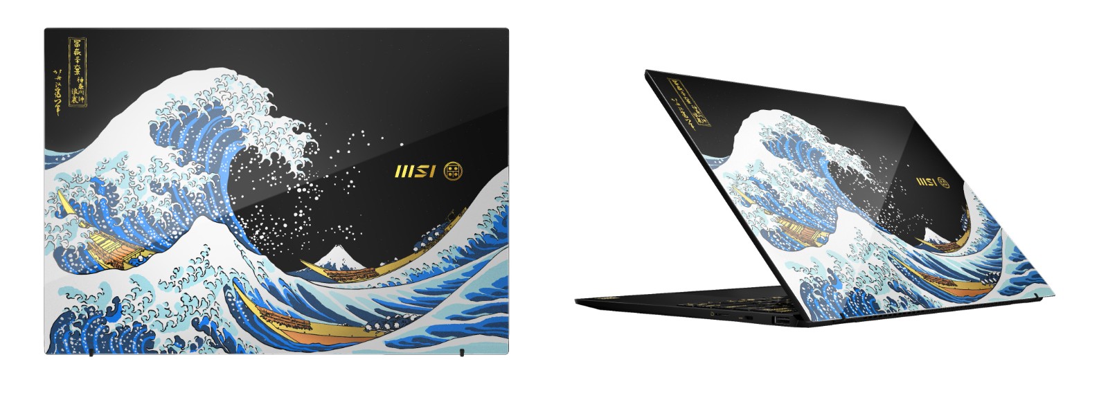 圖片1_Prestige 13 AI+ 浮世繪特仕版以葛飾北齋經典的浮世繪木刻版畫《神奈川沖浪裏》為設計元素