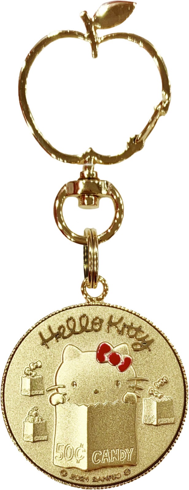 商品07-Hello Kitty展-日版蘋果造型扣環金屬鑰匙圈